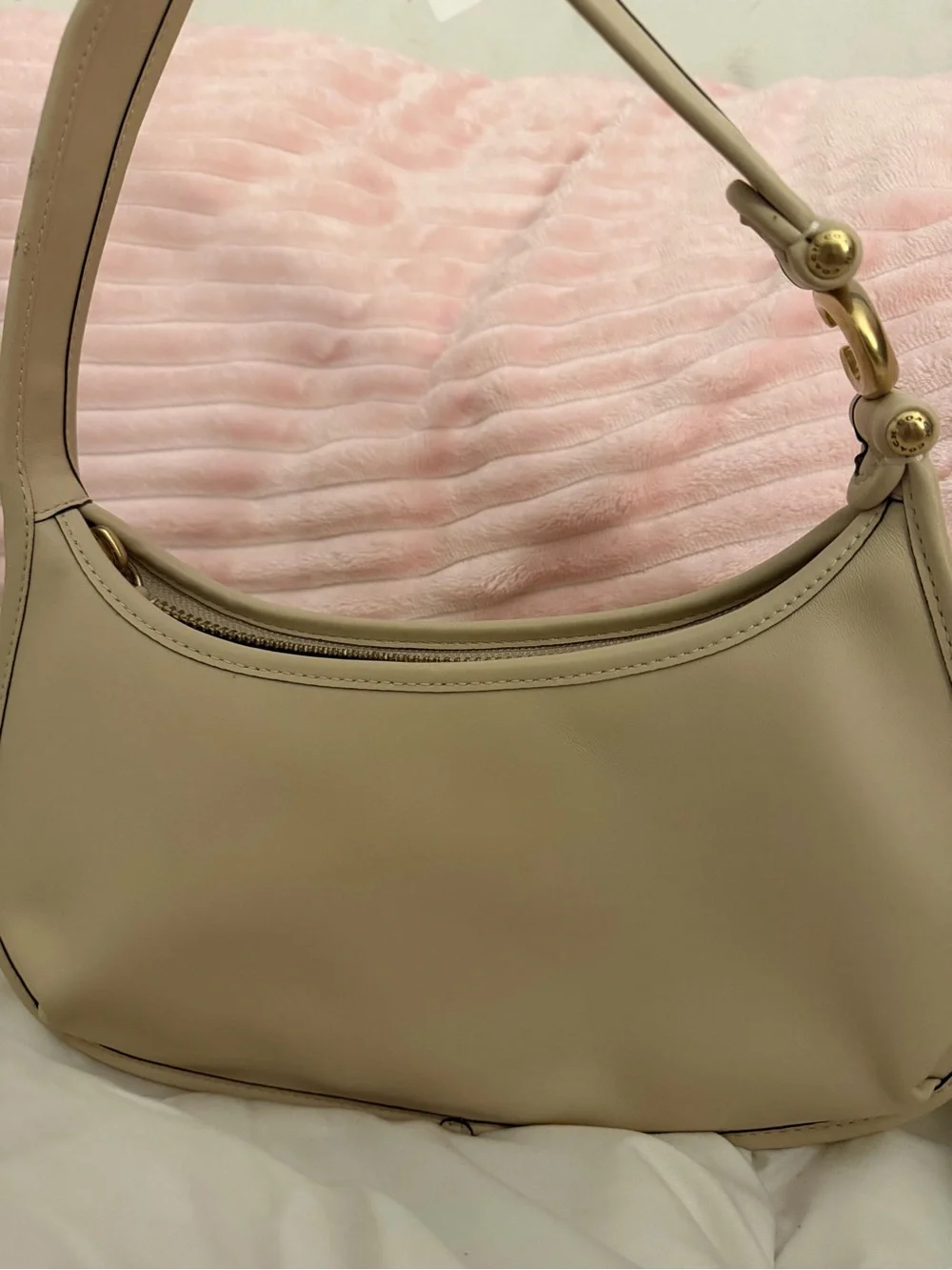 Coach Cream Shoulder Hobo with Gold Hardware